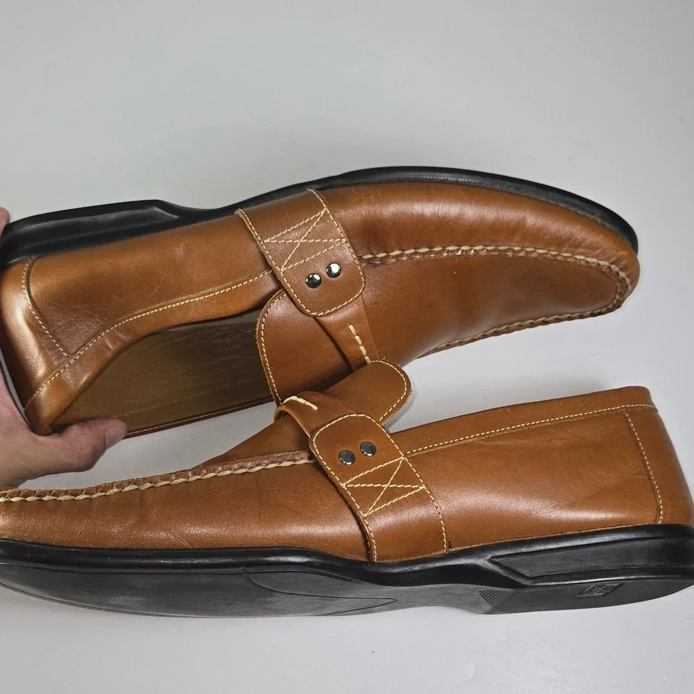 Bass Mens Vesper Leather‎ Loafer Shoes Brown Size 13M Made in Brazil